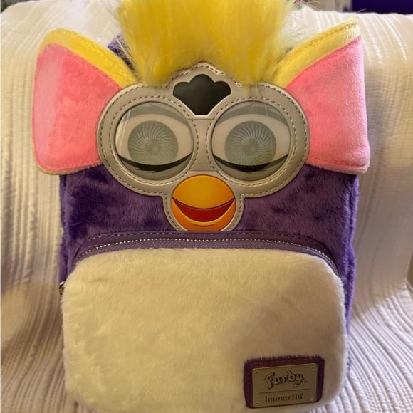 Loungefly Furby Backpack with Purple and Yellow Accents NWT - Picture 2 of 15